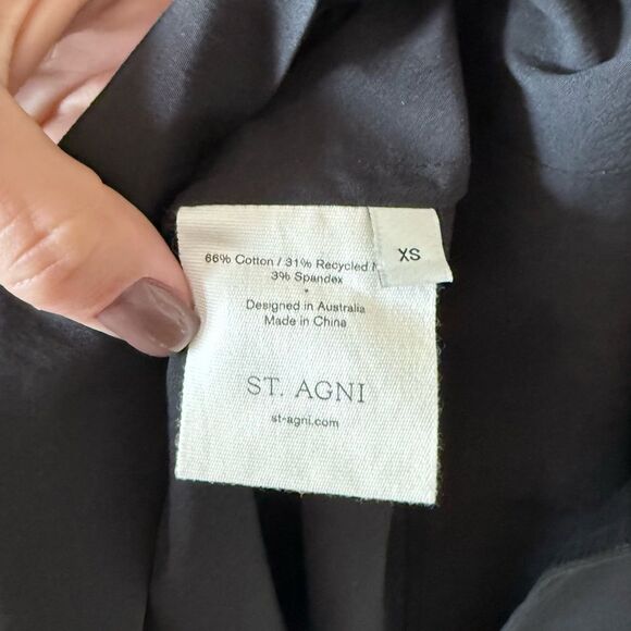 ST. AGNI Gathered Maxi Black Dress Strapless Tie Back Size XS - Picture 14 of 15